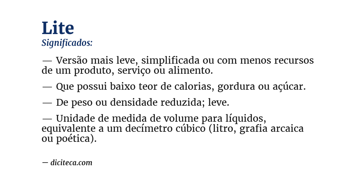 Significado de lite