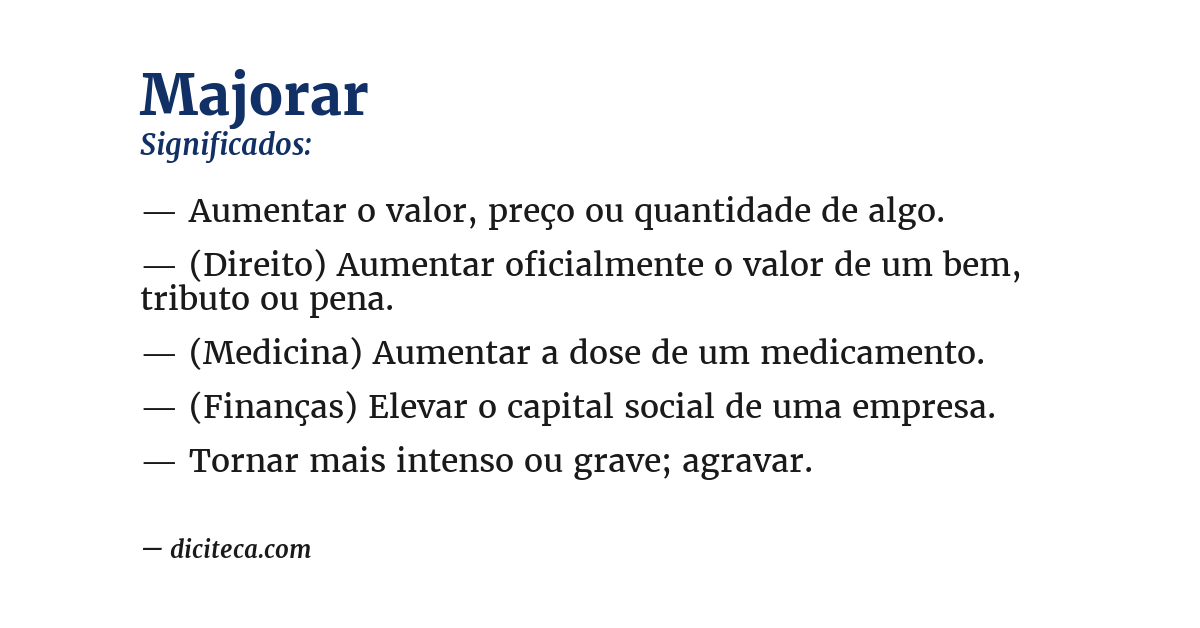 Significado de majorar