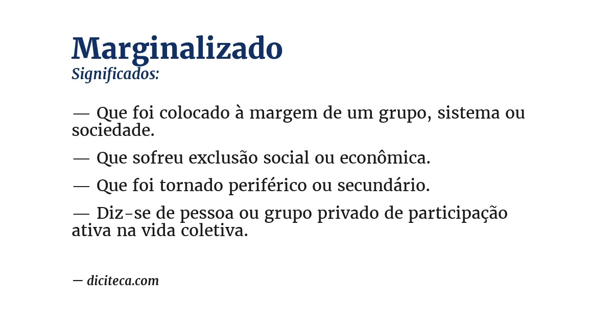 Significado de marginalizado
