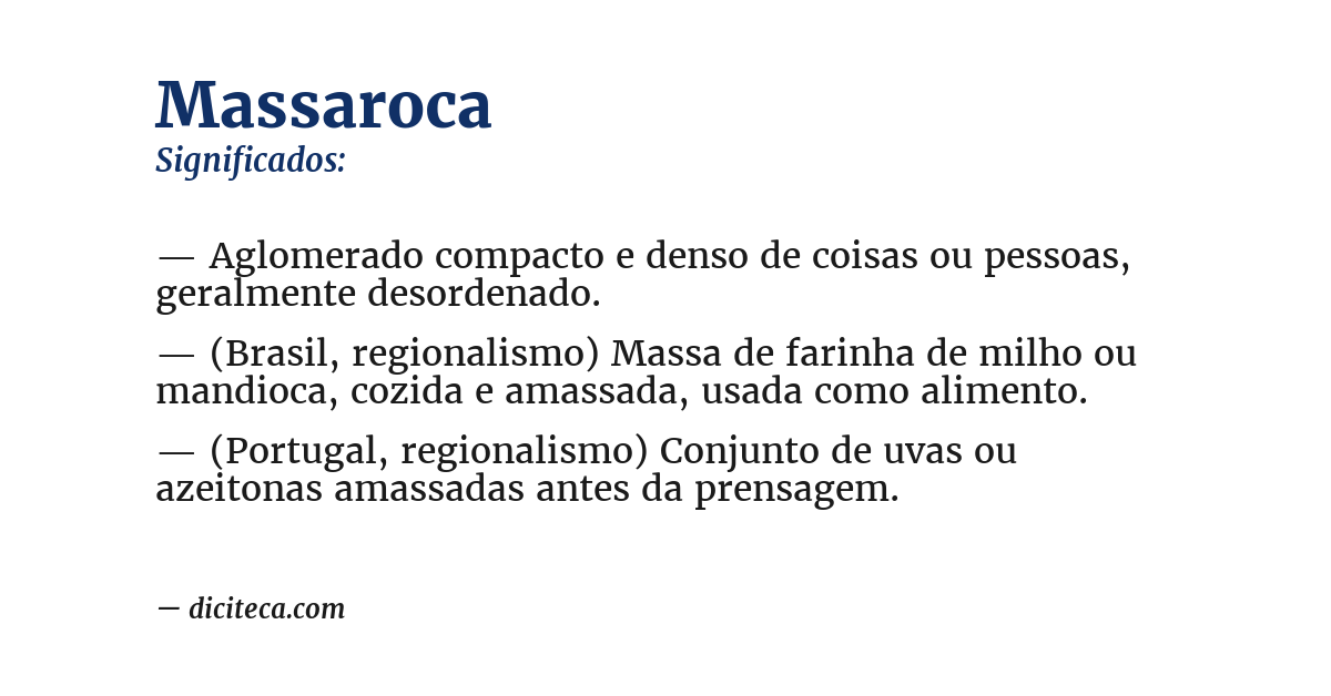 Significado de massaroca