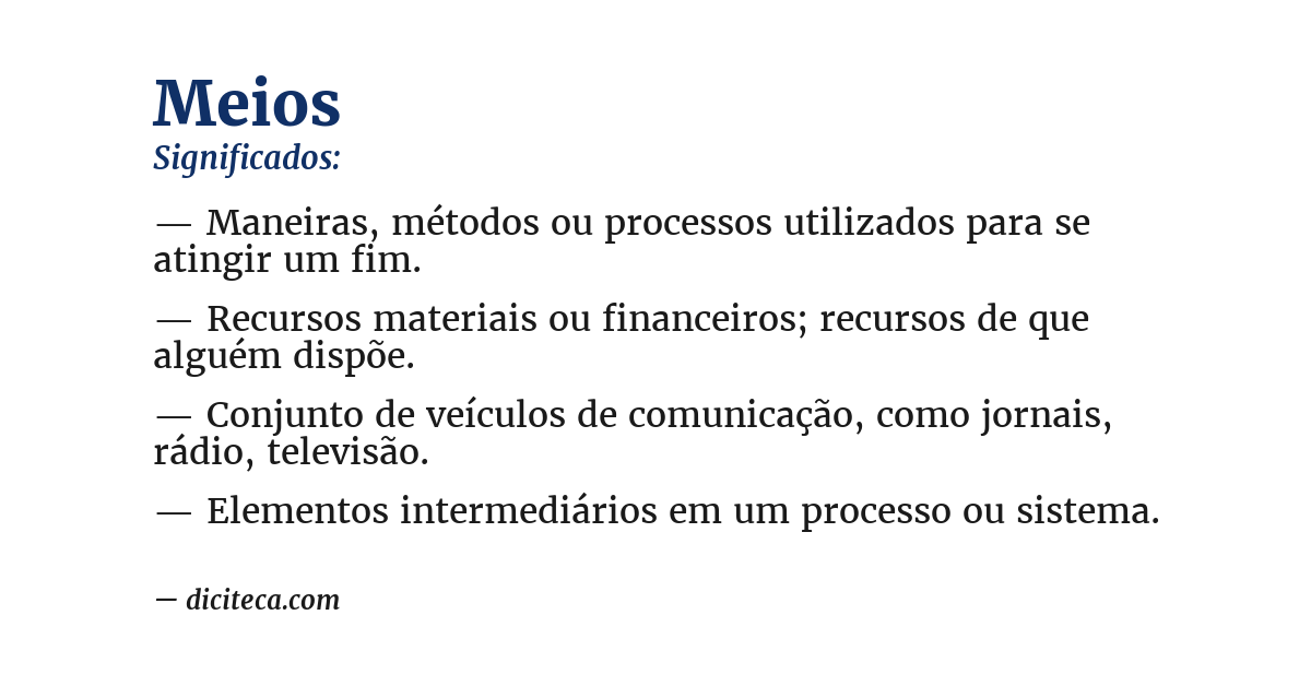 Significado de meios