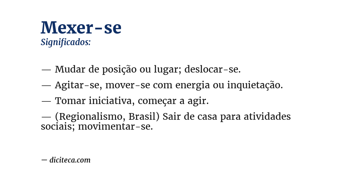 Significado de mexer-se