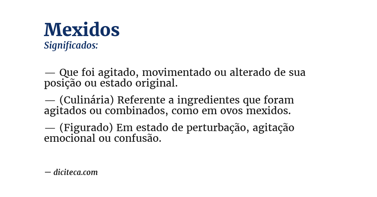 Significado de mexidos