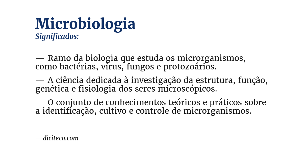 Significado de microbiologia