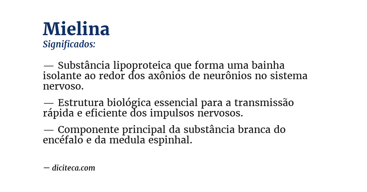 Significado de mielina