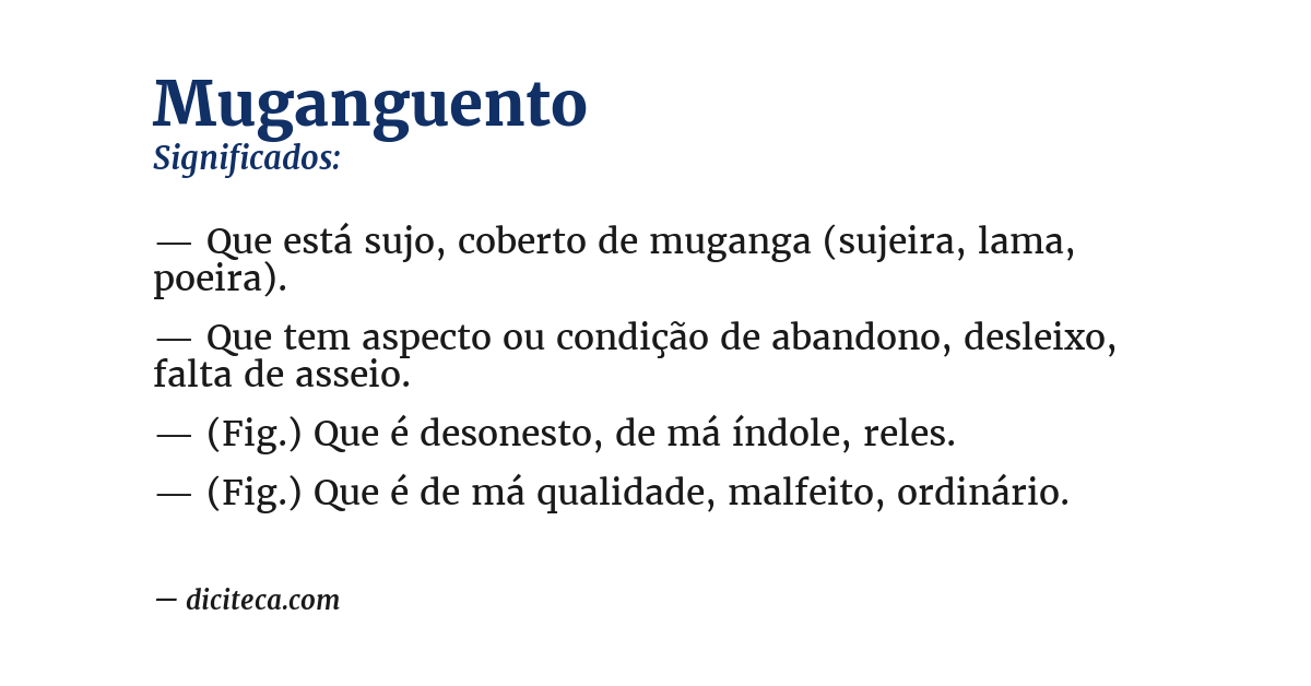Significado de muganguento
