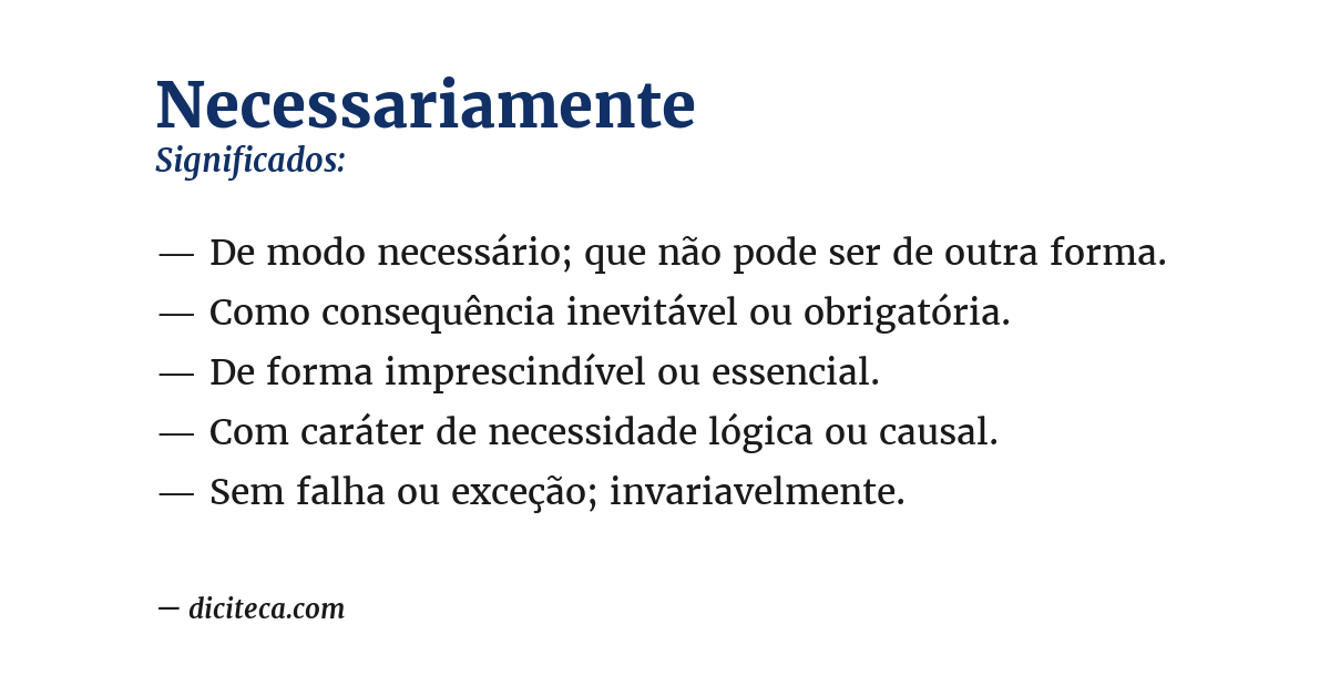 Significado de necessariamente