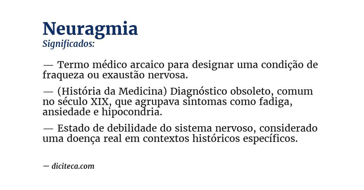 Significado de neuragmia