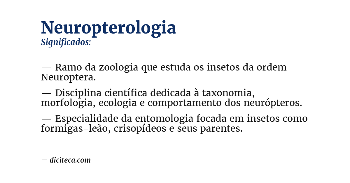 Significado de neuropterologia