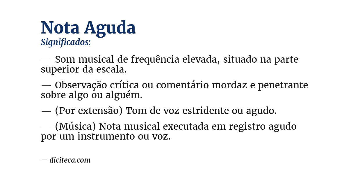 Significado de nota aguda