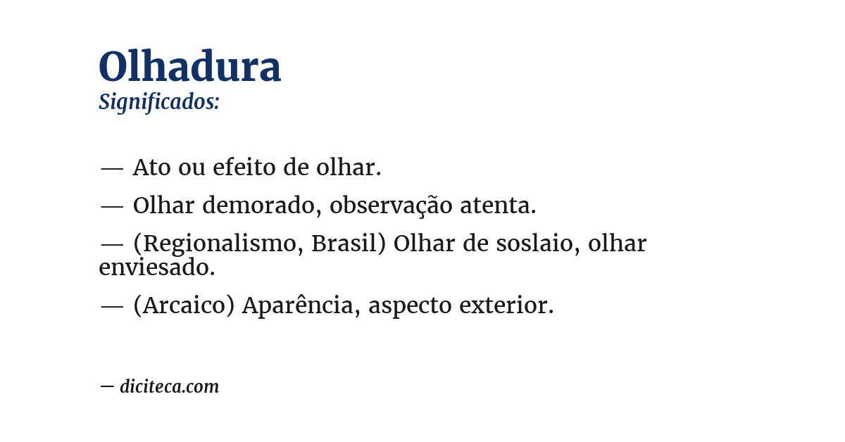 Significado de olhadura