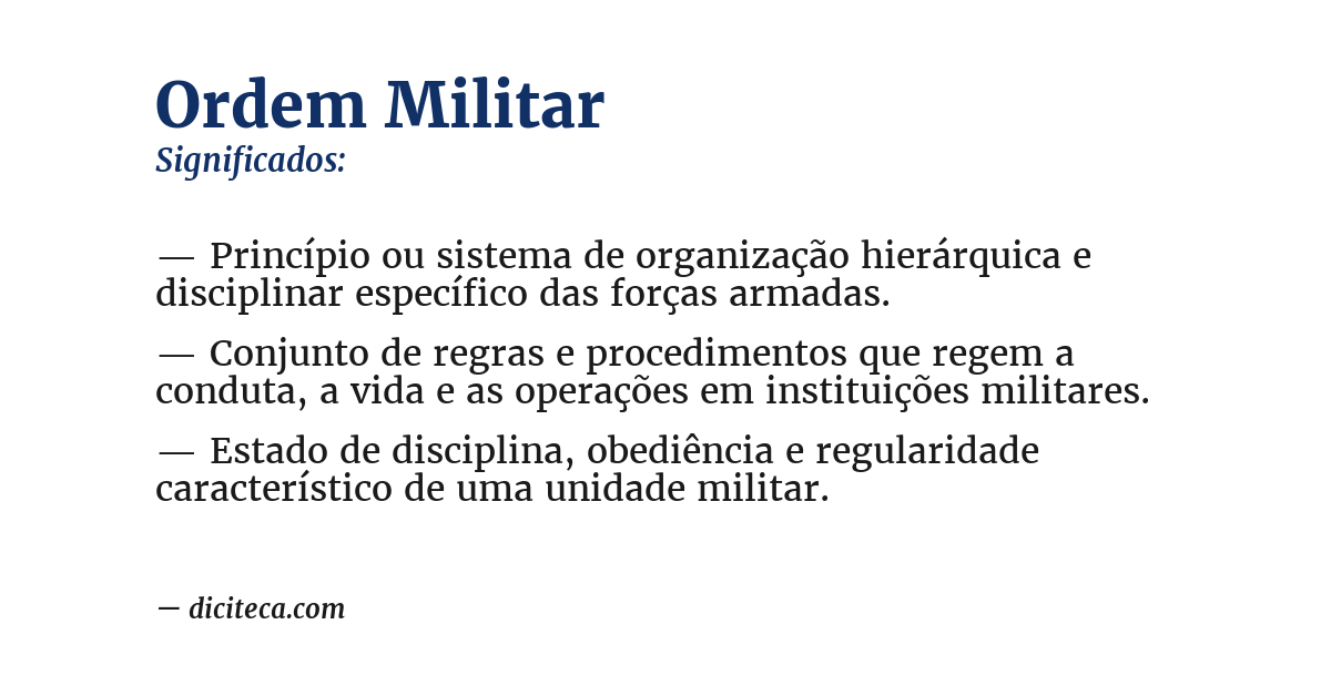 Significado de ordem militar