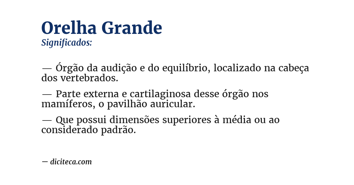 Significado de orelha grande