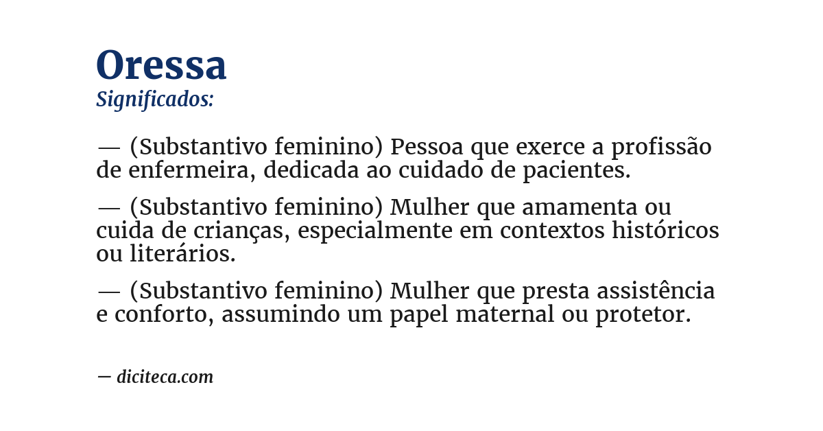 Significado de oressa