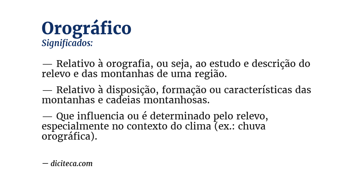 Significado de orográfico