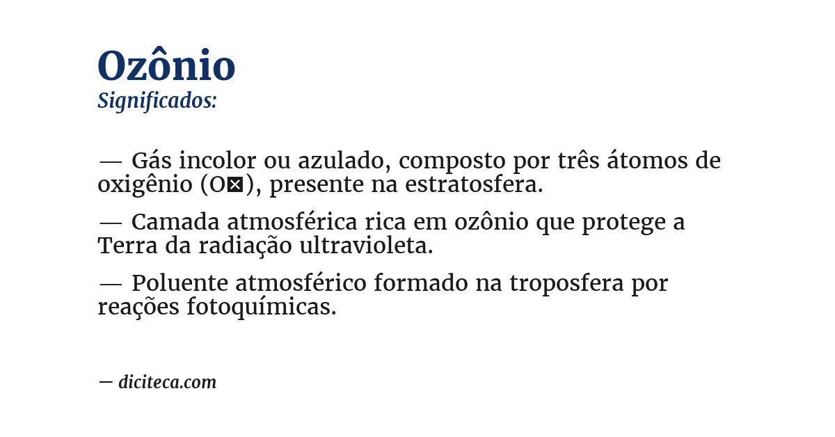 Significado de ozônio