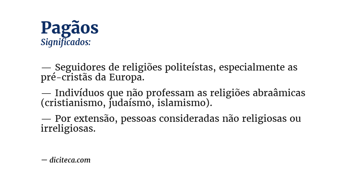 Significado de pagãos
