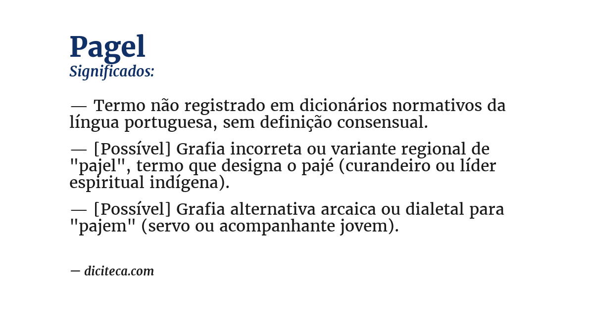 Significado de pagel