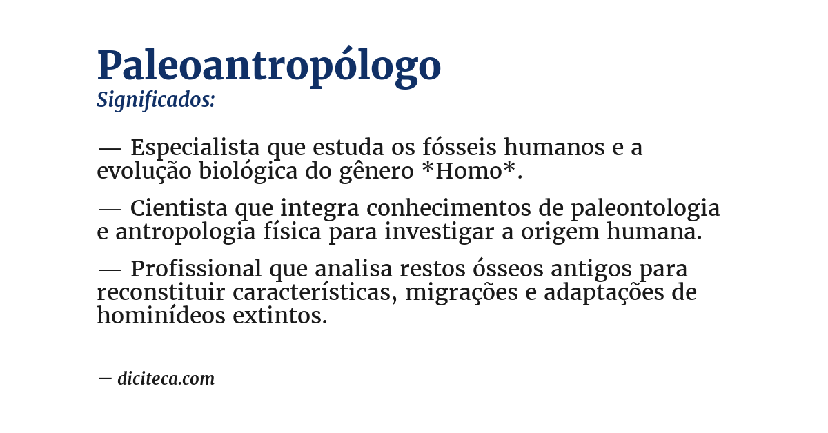 Significado de paleoantropólogo