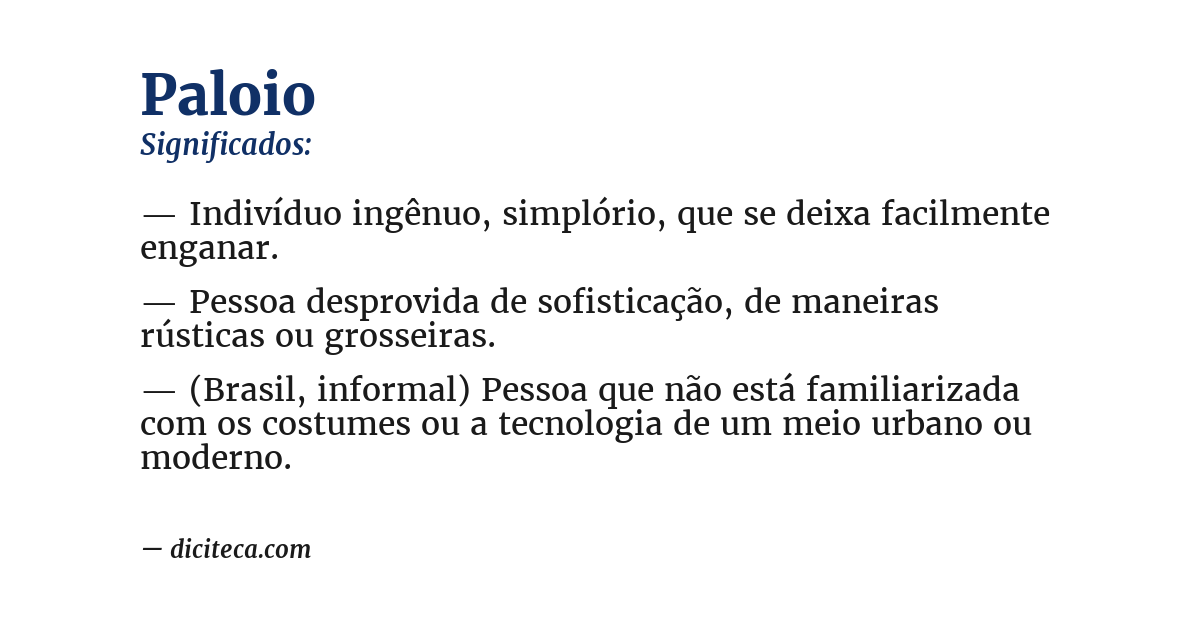 Significado de paloio