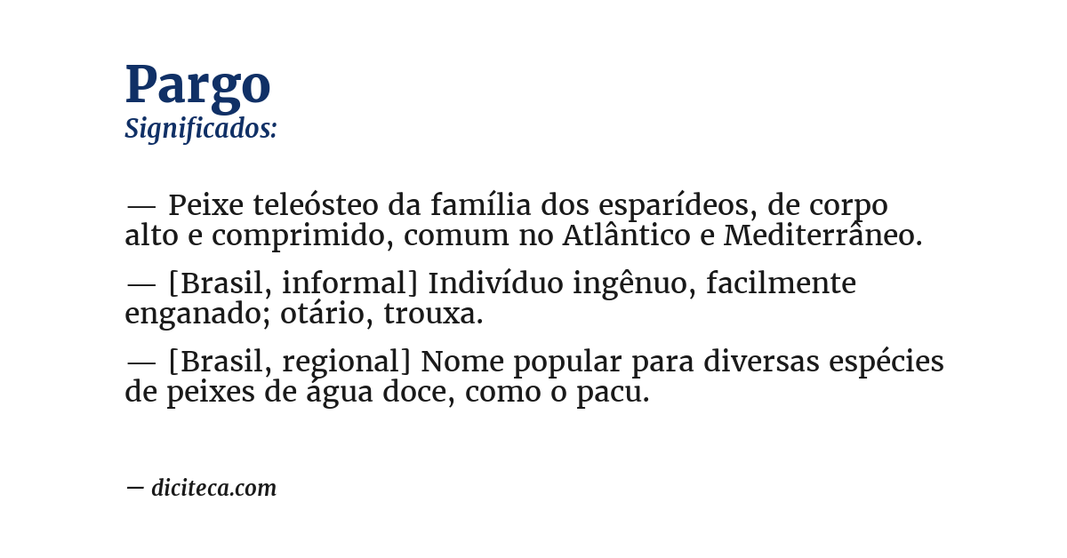 Significado de pargo