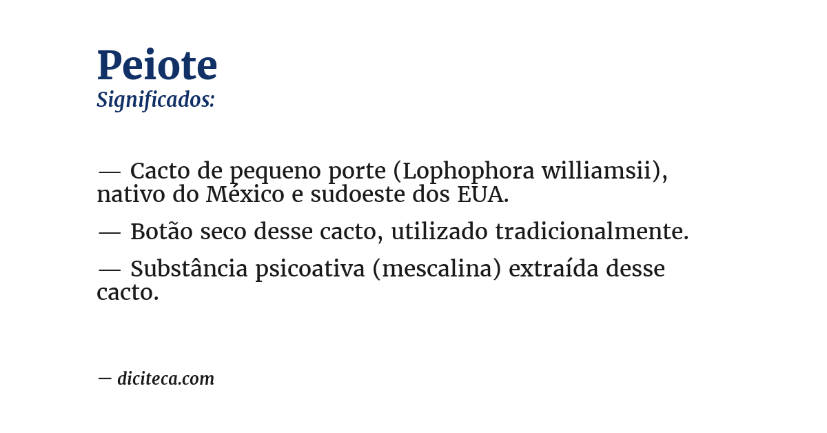 Significado de peiote