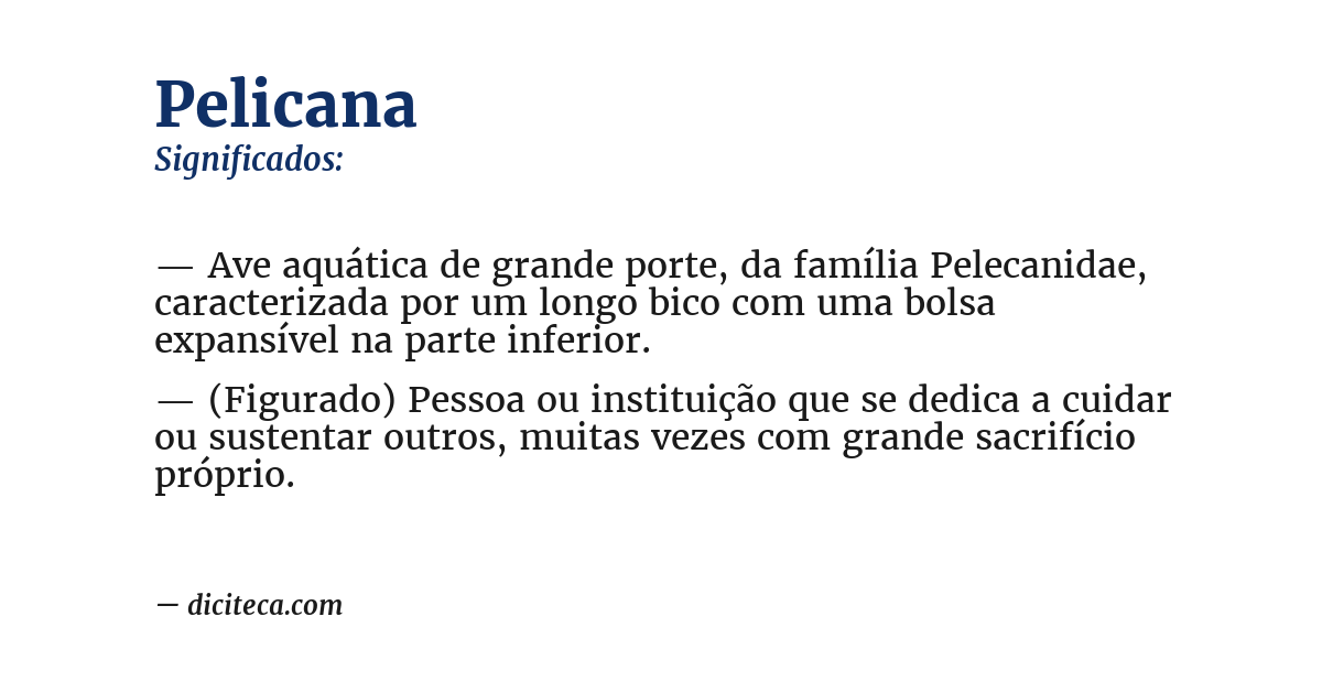 Significado de pelicana