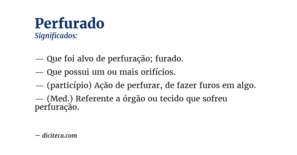 Significado de perfurado