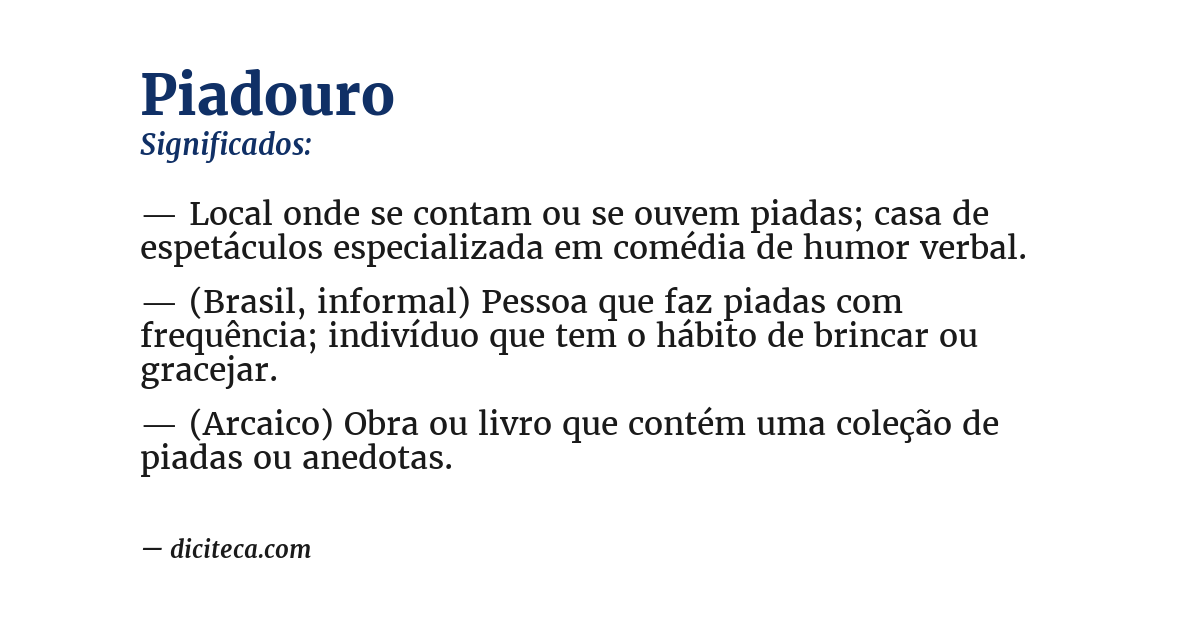 Significado de piadouro