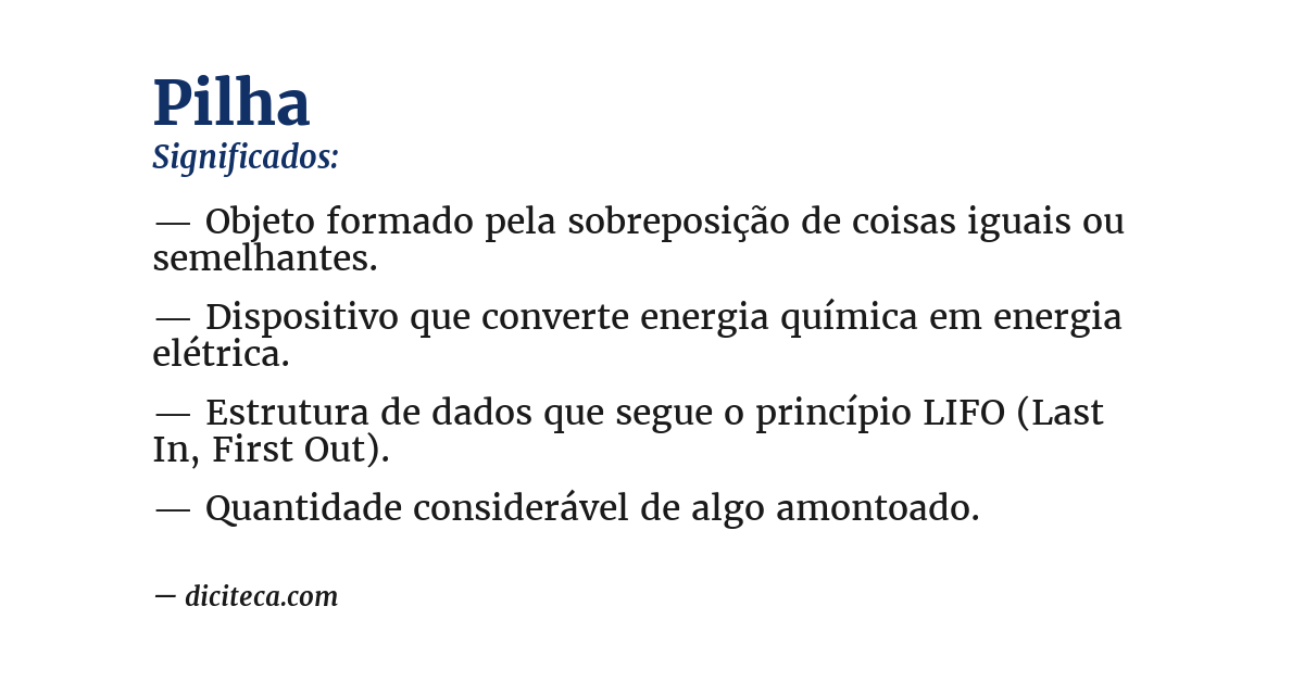 Significado de pilha