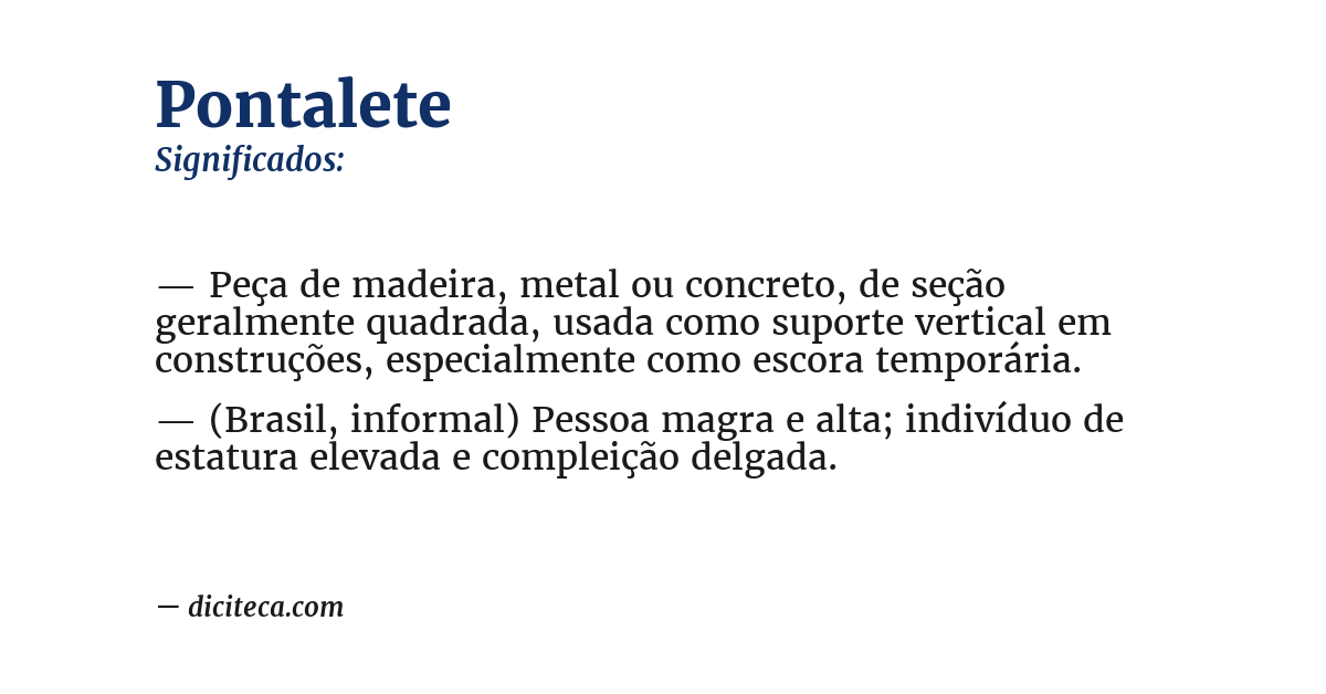 Significado de pontalete