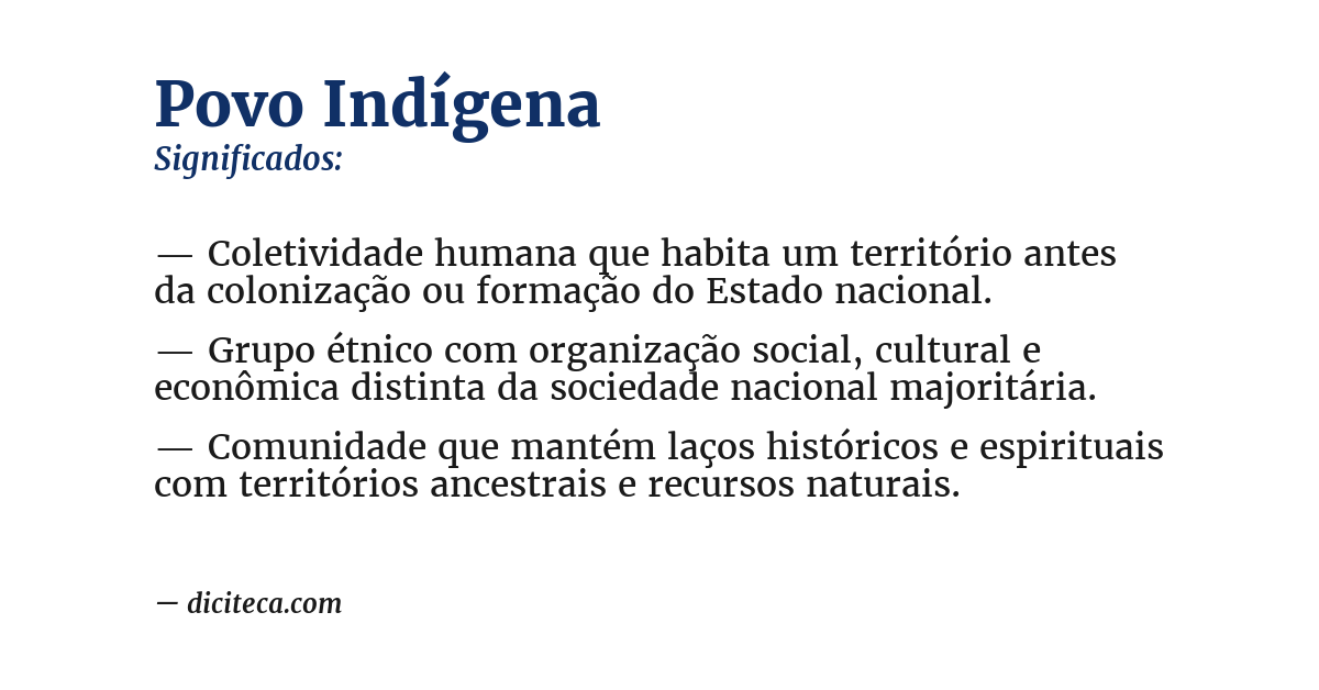 Significado de povo indígena