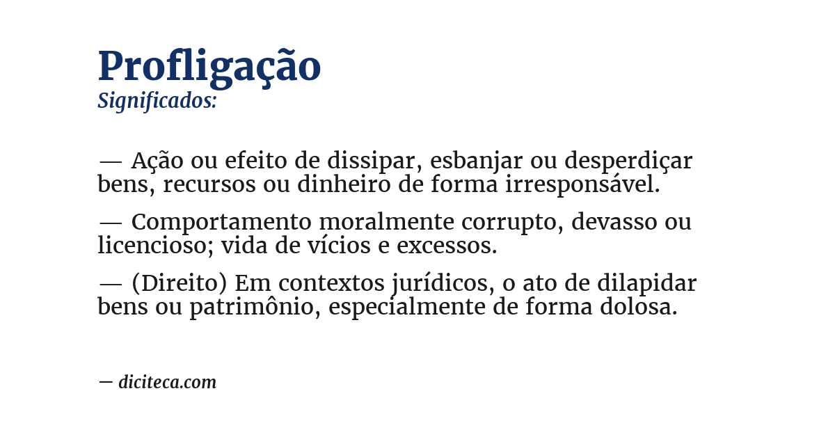 Significado de profligação