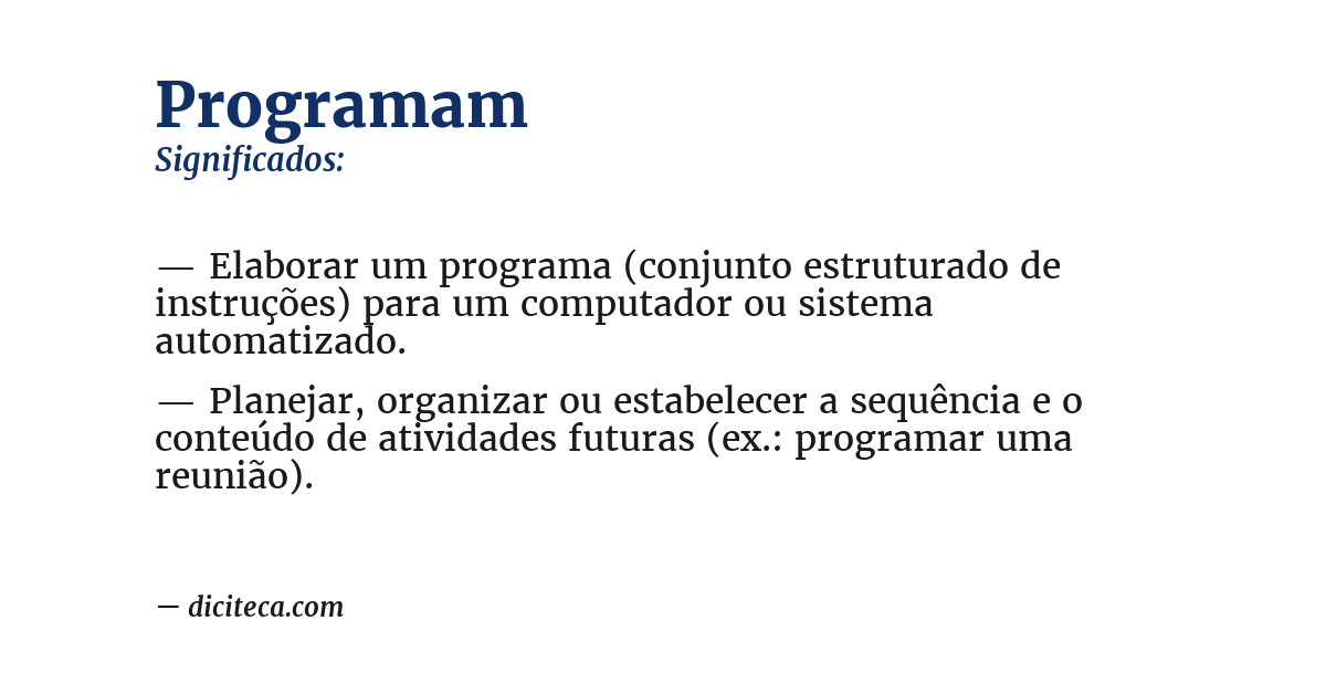 Significado de programam