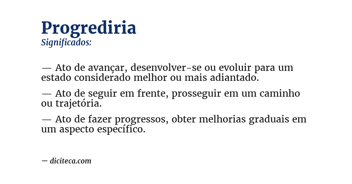 Significado de progrediria