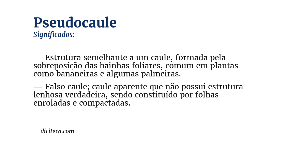 Significado de pseudocaule
