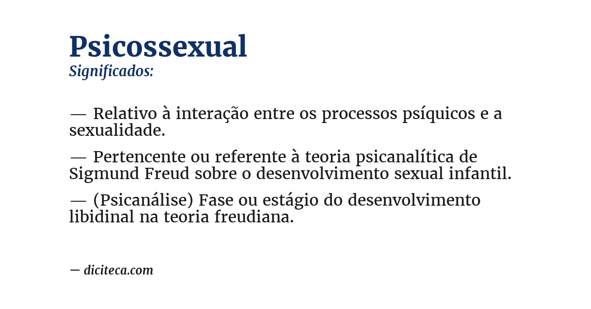 Significado de psicossexual