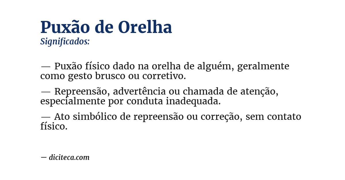 Significado de puxão de orelha