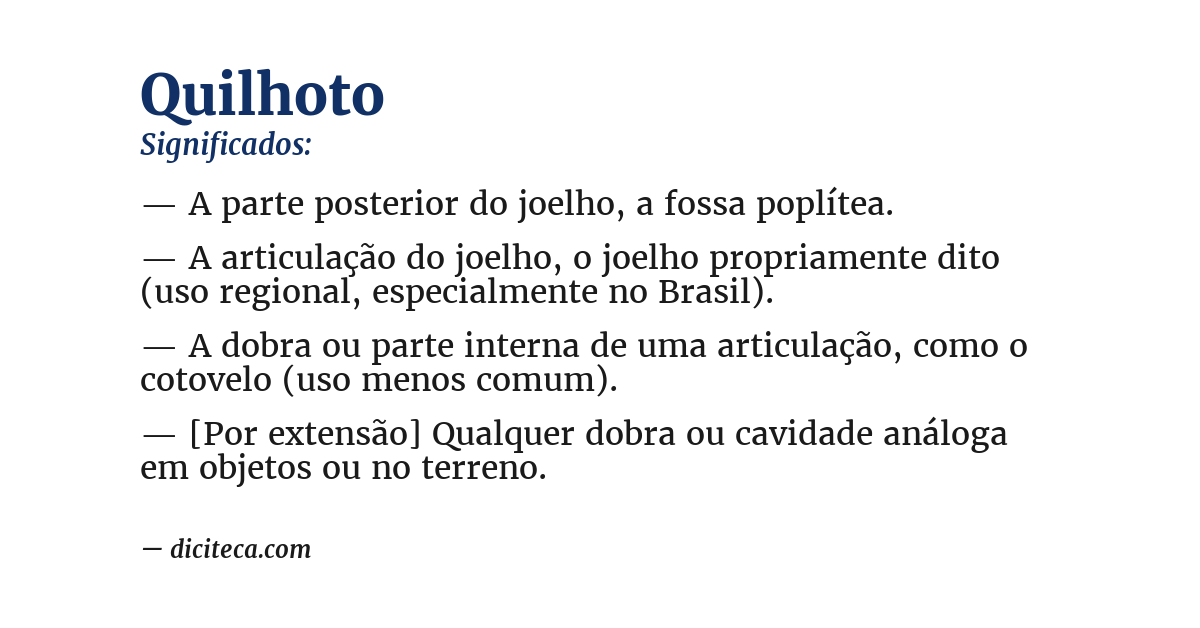 Significado de quilhoto
