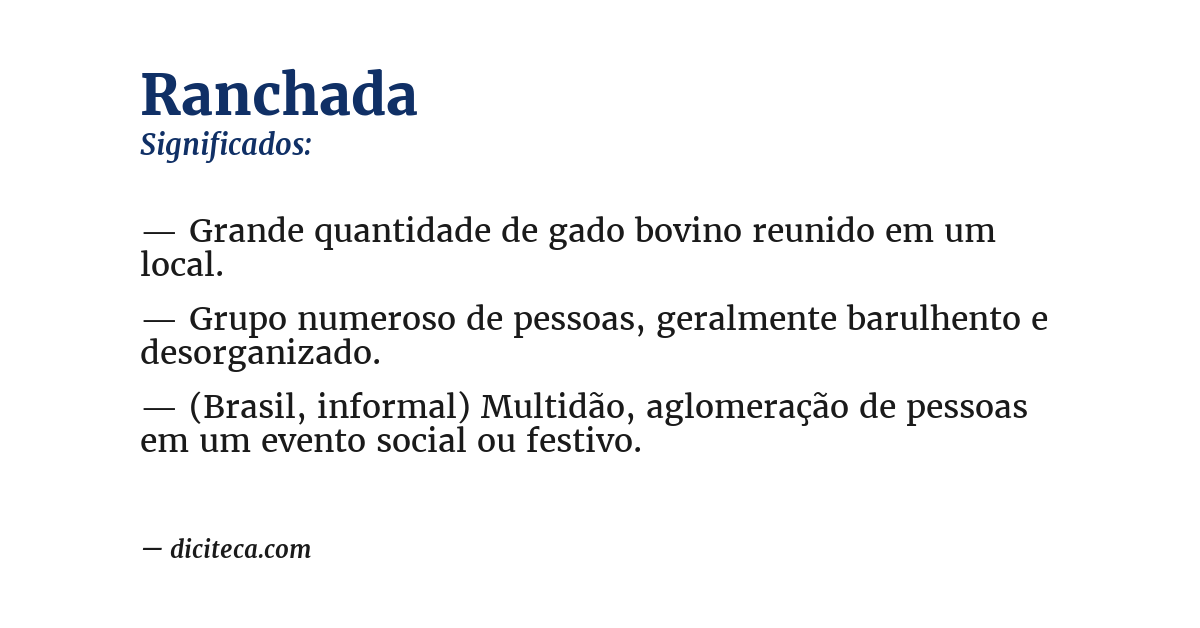 Significado de ranchada