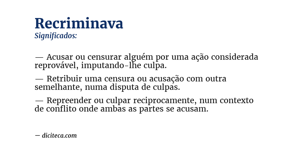 Significado de recriminava