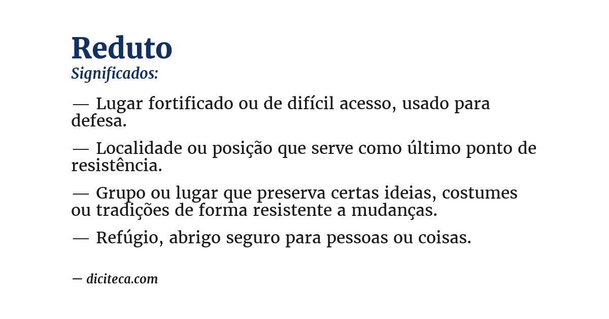 Significado de reduto