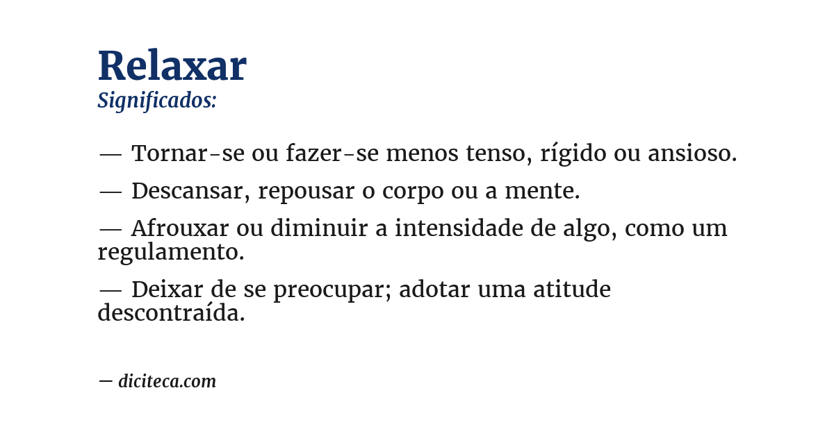 Significado de relaxar