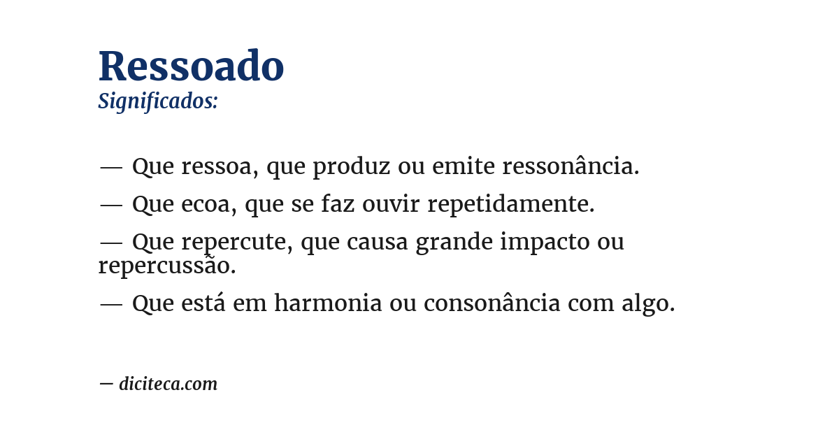 Significado de ressoado