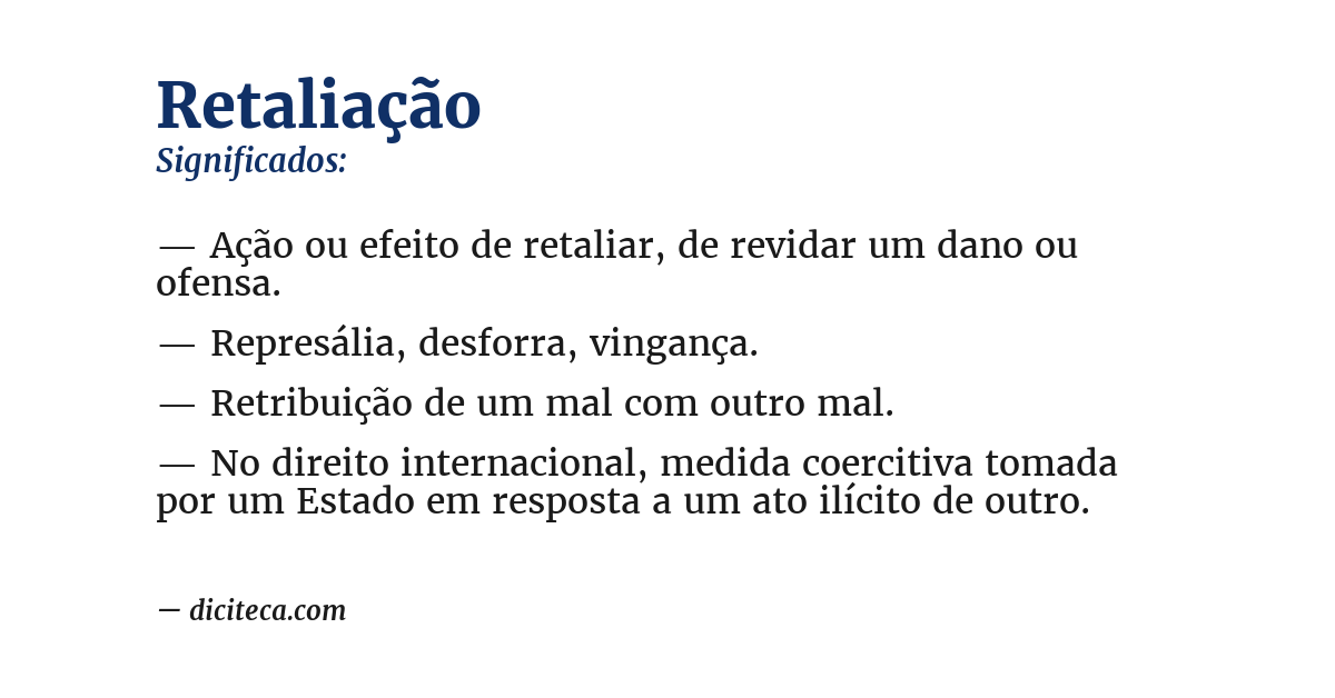 Significado de retaliação