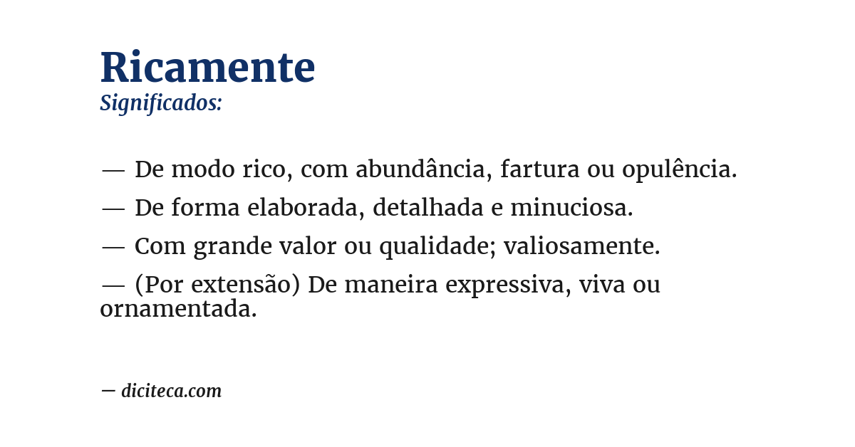 Significado de ricamente