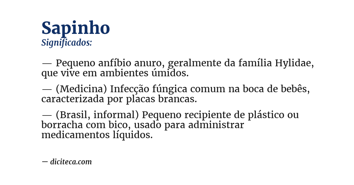 Significado de sapinho
