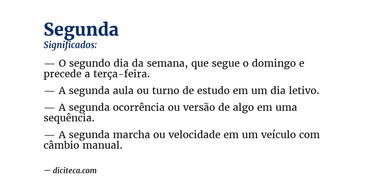 Significado de segunda