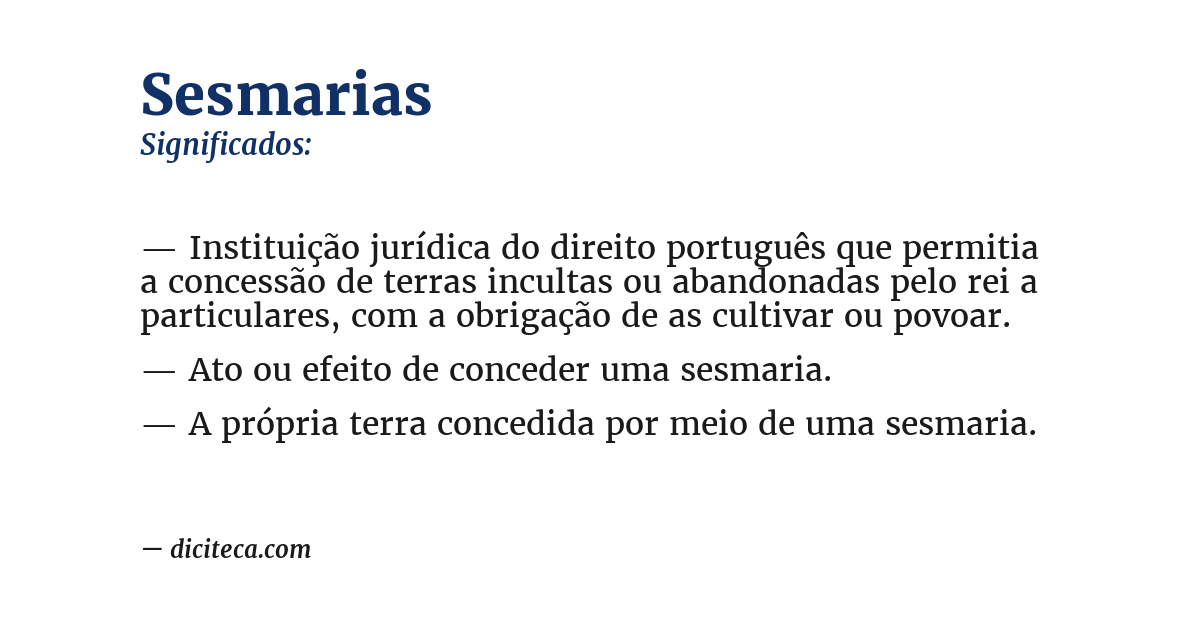 Significado de sesmarias