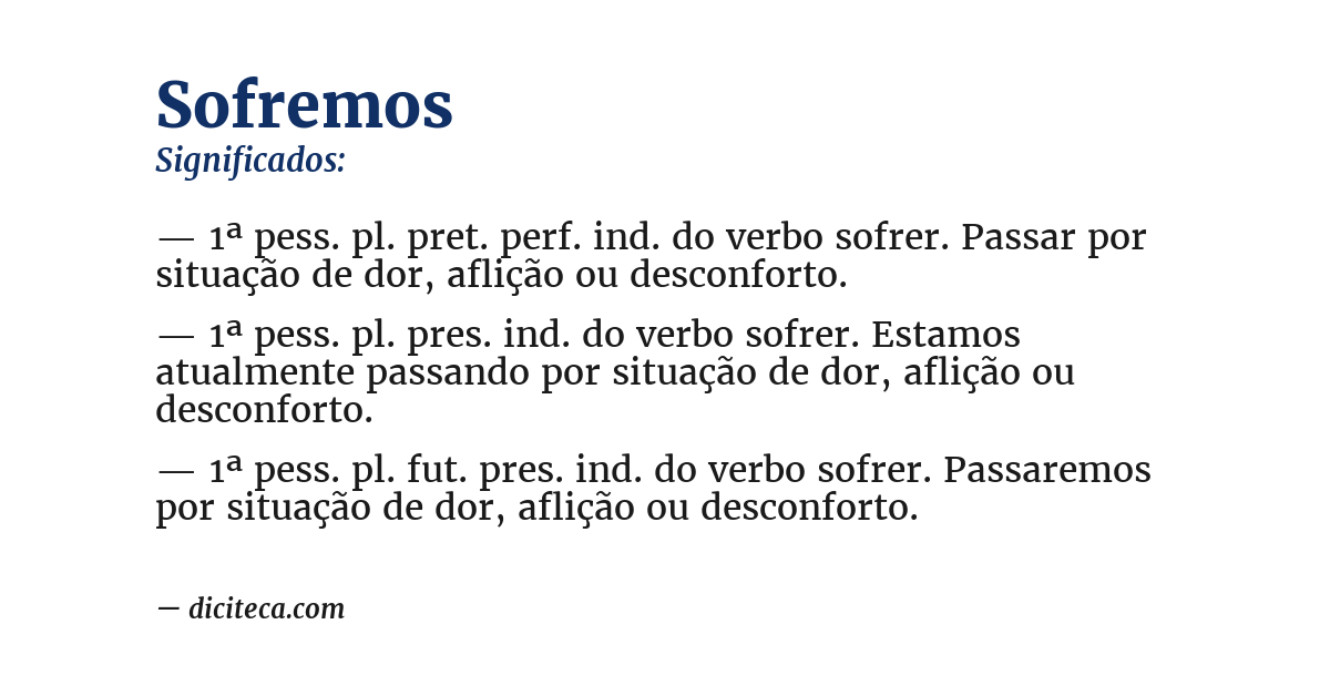 Significado de sofremos